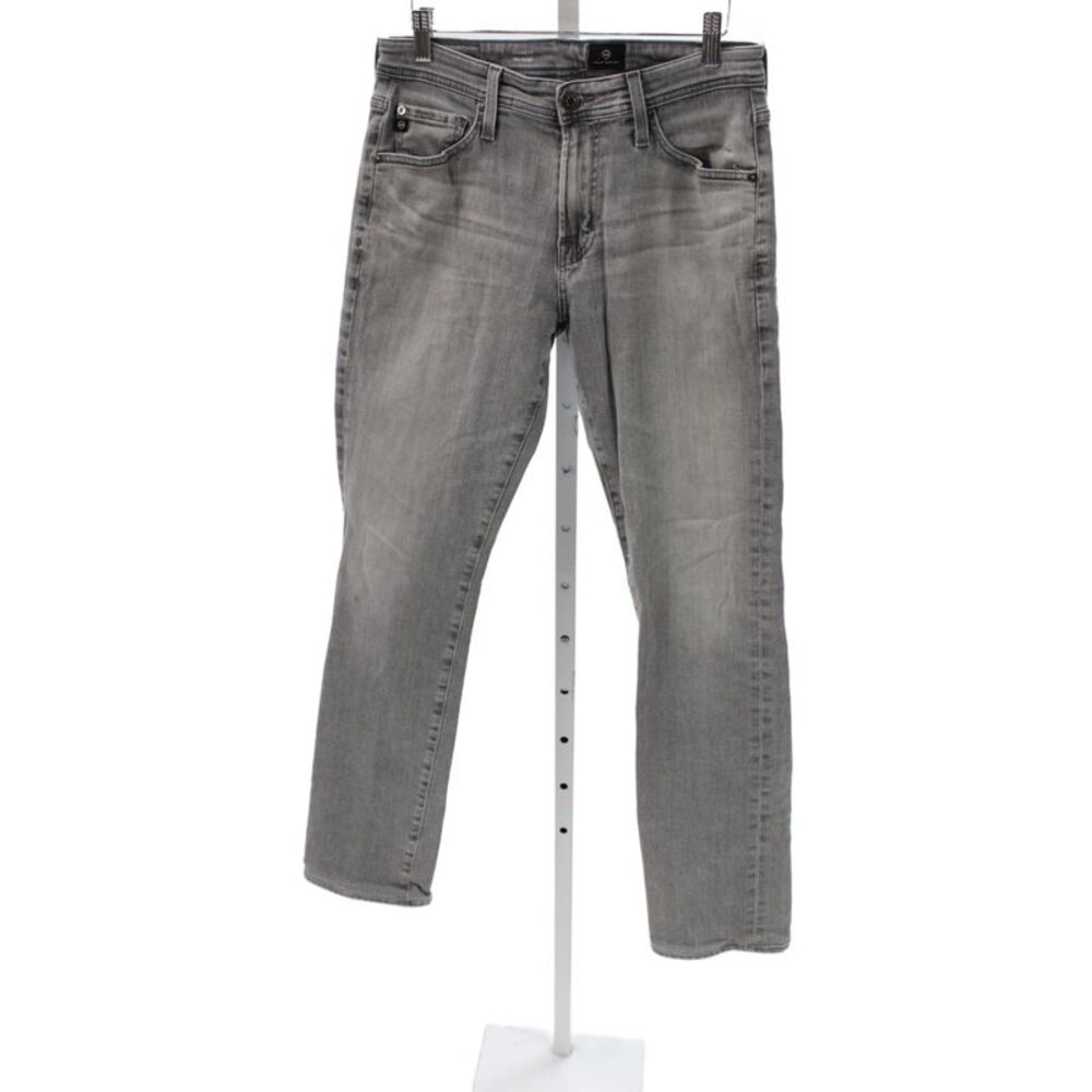 AG Adriano Goldschmied Mens Gray Straight Jeans Cotton Blend Button Fly Size 30